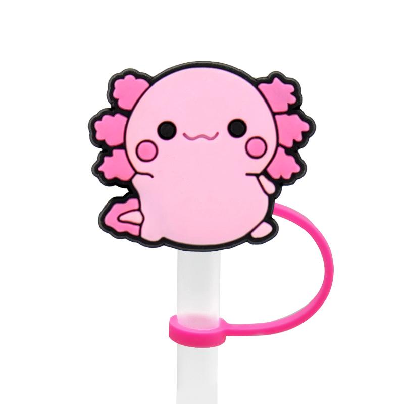 Straw Cover  High Quality Silicone Oceans Animal Reusable Dustproof Fishing Straw Toppers Covers for Cup Accessories