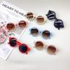 Fashion Round Frame Children'S Sunglasses Girls Cute Sunscreen Eye Protection Concave Shape Uv Protection Boys Glasses