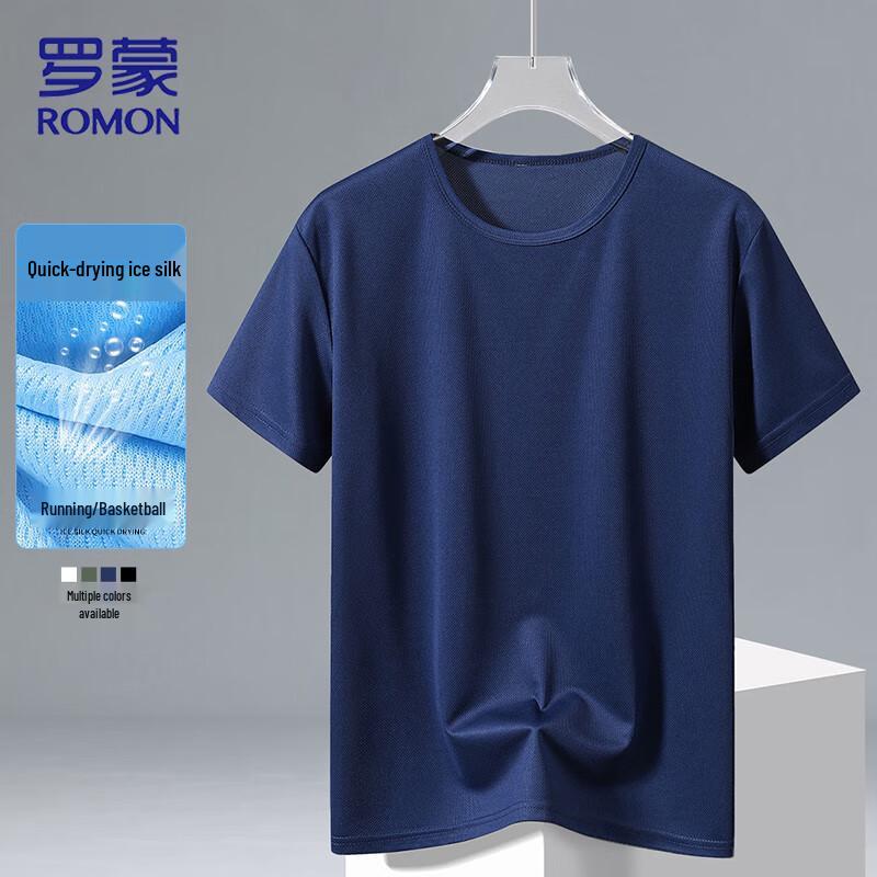 ROMON Men's Ice Silk Quick-Dry Short Sleeve T-Shirt