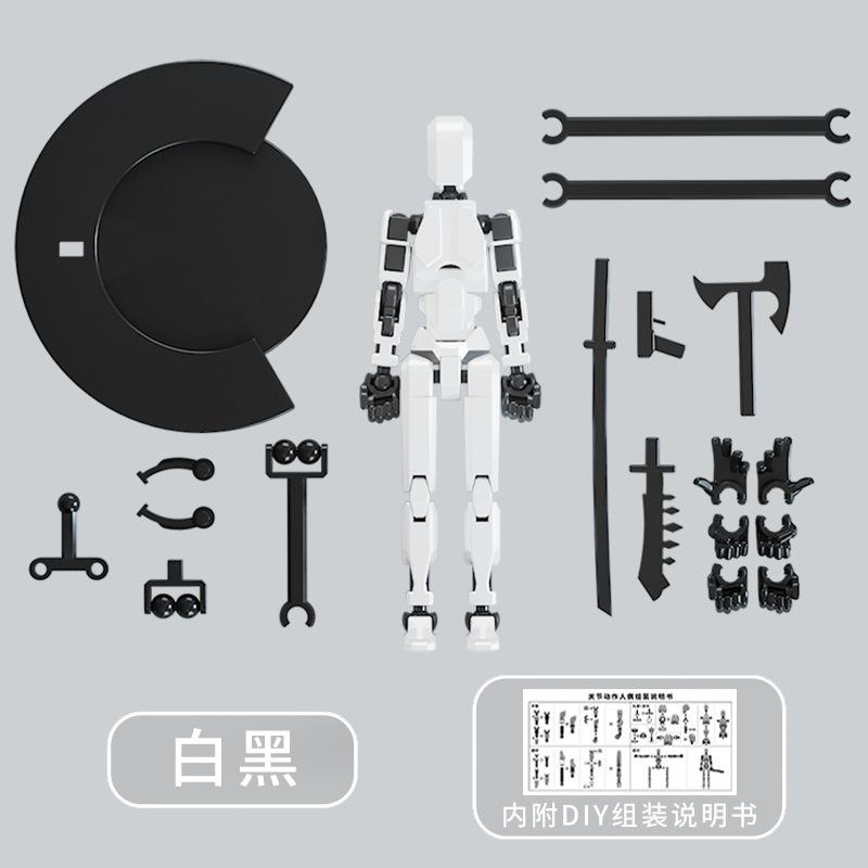 Lucky Man Toy Building Block Assembly Robot Multi-jointed Man Movable Decompression Doll Hand Figure Variety Model Ornament