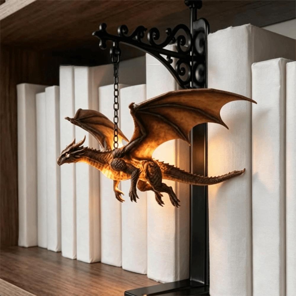 Vintage Dragon Bookshelf Lamp Purple Bookshelf Lamp Ambient Lighting Bookshelf Ghost Light Library