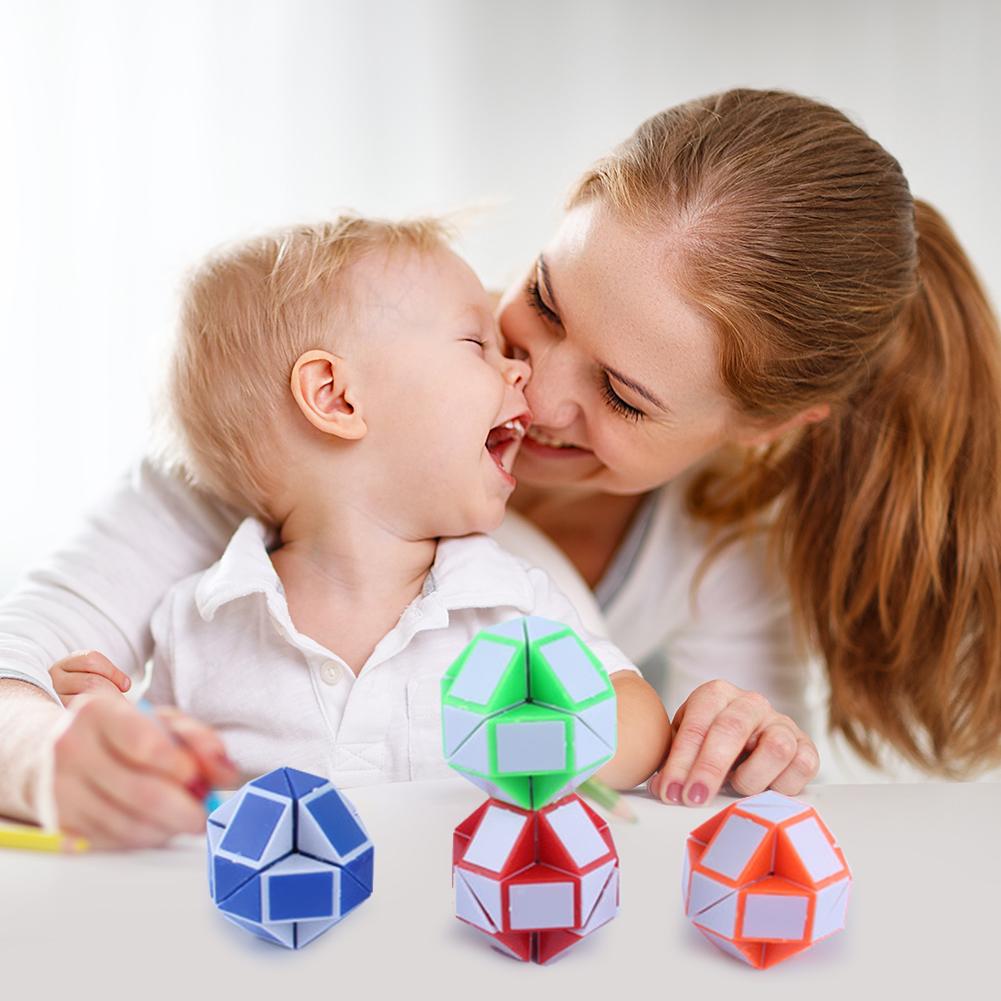 Пластиковая волшебная линейка, 24 клинья, волшебный кубик змеи, крутые головоломки, развивающие игрушки