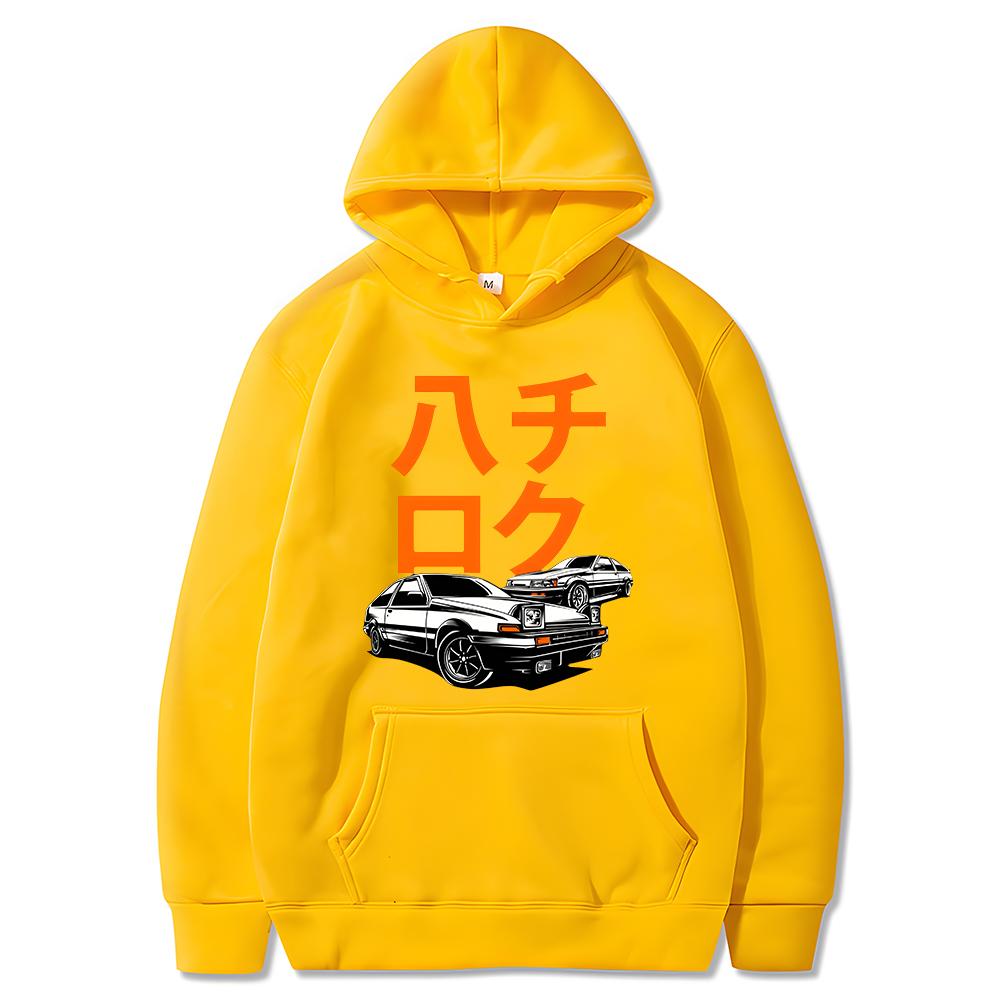 Горячая толстовка с капюшоном в стиле аниме Initial D, спортивный мужской повседневный уличный пуловер JDM Car Culture, повседневный пуловер