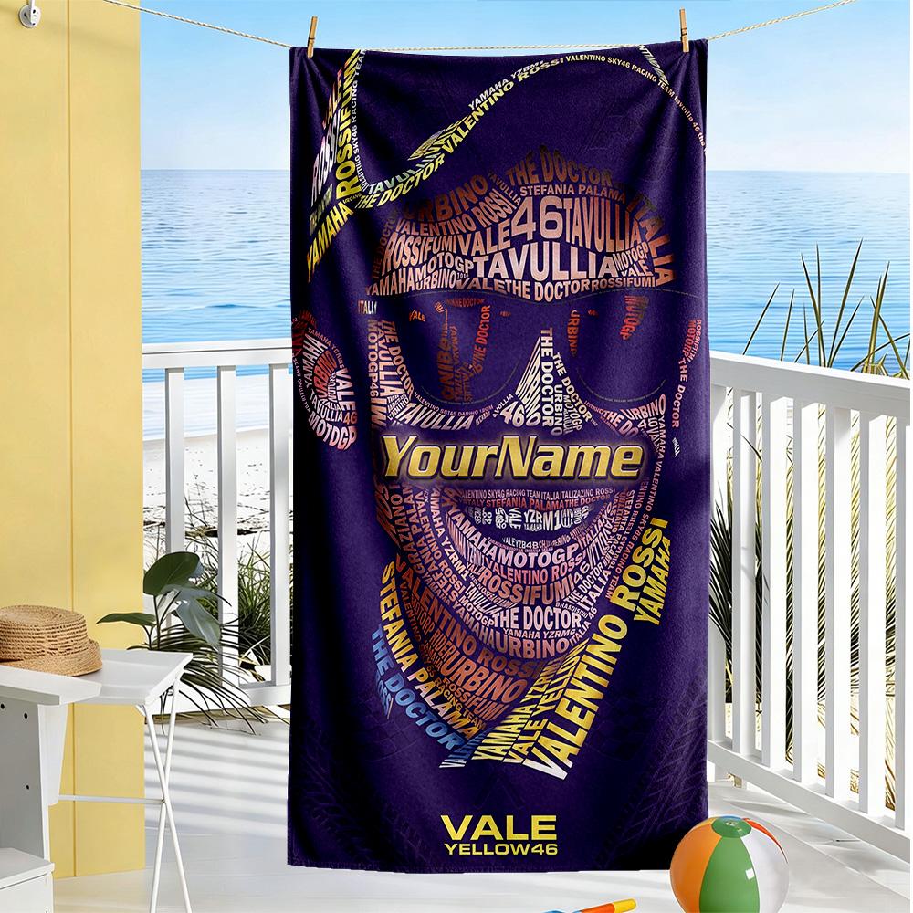 Doctor46 Customizable Name Beach Towel Quickdry Soft Microfiber Perfect For Traveling Yoga Camping And Swimming