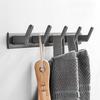 Aluminum Robe Hook Grey White Black Creative 3 4 5 6 Row Wall Hook for Bathroom Kitchen Lavatory Home Coat Towel Key Holder