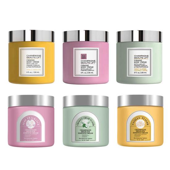 2Pcs Champagne Firming Body Lotion 236ml Anti-Aging Skin Tightening Cream Hydrating Moisturizer for Neck Arm Abdomen