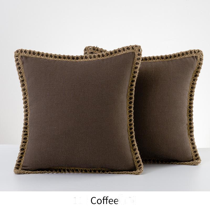1 шт. скандинавские однотонные товары для дома, наволочка из хлопка и льна, наволочки, наволочки из мешковины, льняные обрезанные края