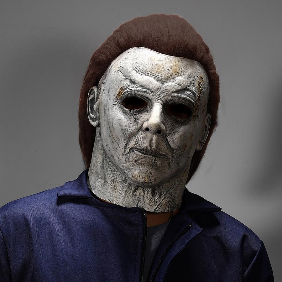 Halloween Mask for Adults Made of Latex, Completely Covering the Head, for Michael Myers