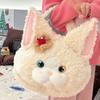 Animal Plushie Devon Rex Cat Plush Schoolbag Cat Backpack Animal Plush Bag Children