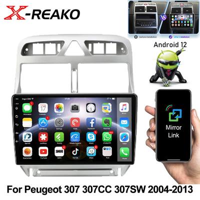 Android 12 автомобильное радио для Peugeot 307 307CC 307SW 2004-2013 Carplay стерео мультимедиа видеоплеер навигация GPS 2Din 4G