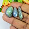 23-28 мм Радужный огненный лабрадорит грушевидный кабошон россыпью драгоценный камень лот из 3 шт 38 карат LM-1154
