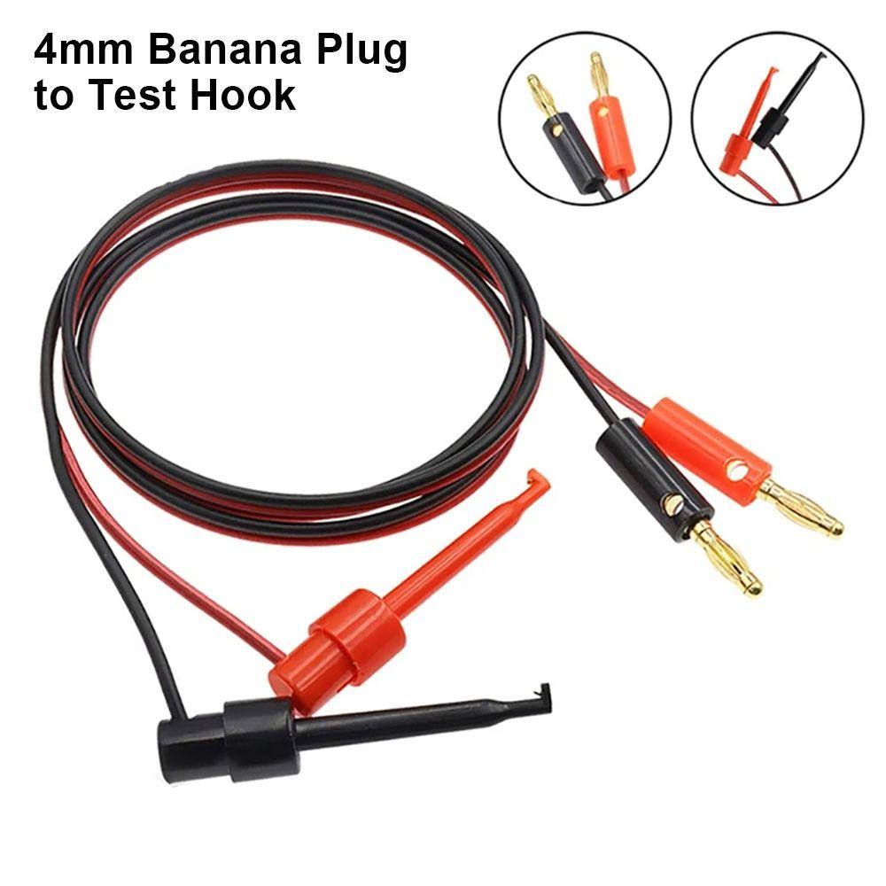 1Pcs Cable Gold Plated Multimeter Test Leads Wire Connector Electric Hook Clip Test Tools