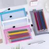 Mesh Pencil Pouches With Transparent Design And Durable Zipper Perfect For School Exams Office Daily Storage