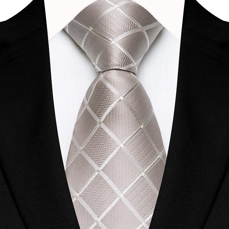Men's Classic Solid Color Plaid Tie - Multi-color for Business, Casual, or Wedding