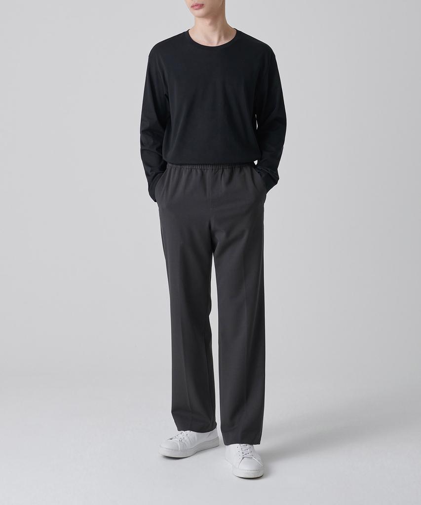 MUSINSA STANDARD Genderless Wide Banding Slacks [Gunmetal]