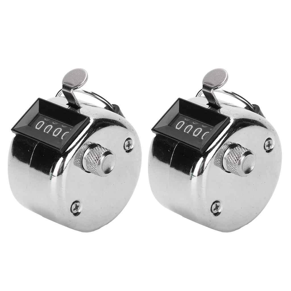 2Pcs Hand Tally Manual Knob Counter Stainless Steel 09999 for Workshop Inventory