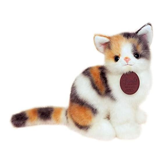 Sanei Graceful Cat (Made in Japan) Calico Sitting Plush, 23cm, Adorable Expression
