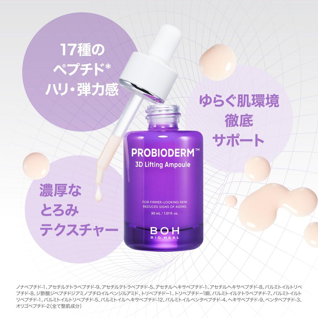 BOH Probioderm 3D Lifting Serum, 30mL, Moisturizing for Dry Skin, Improves Elasticity, Korean Cosmetics, 3D Volume, Firmness