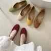 Gentle Fairy Wind Ballet Shoes 2025 Spring French Sweet Suede Round Head Shallow Mouth Soft Sole Grandma Shoes Ladyshoes