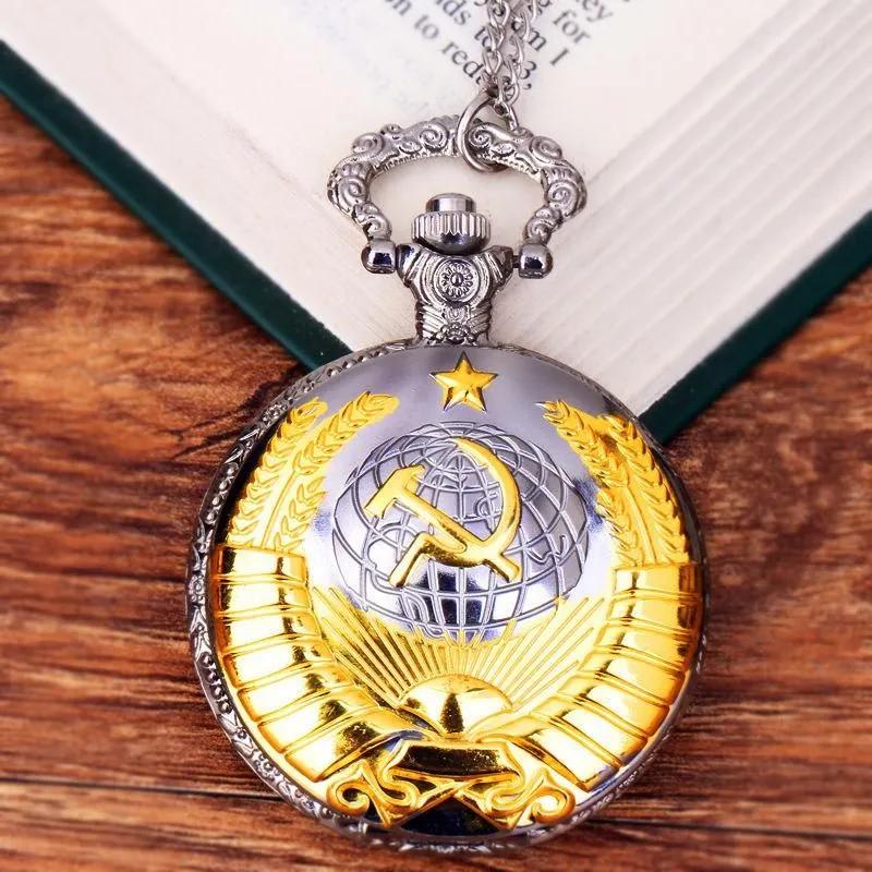 Vintage large quartz pocket watch men