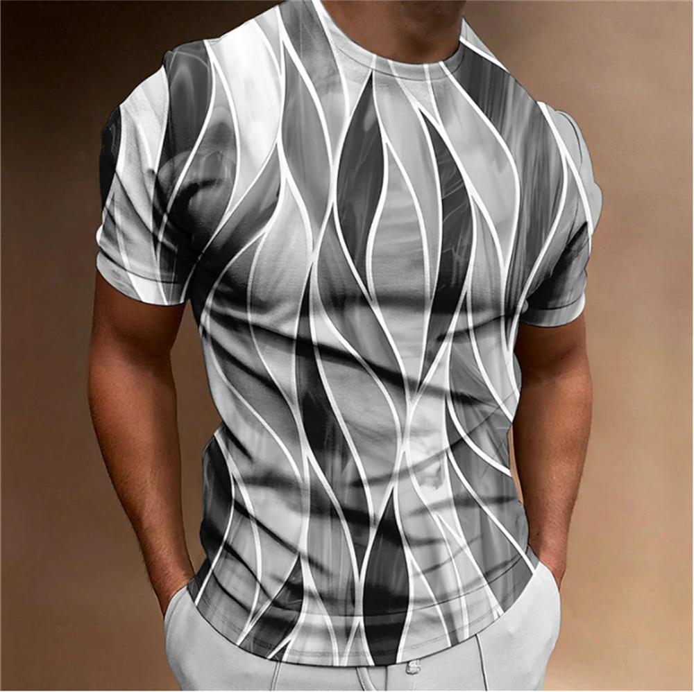 Fashionable Men's 3D Printed T-shirt, Summer Punk Trend Short Sleeved Top, Personalized Street Casual O-neck Clothing