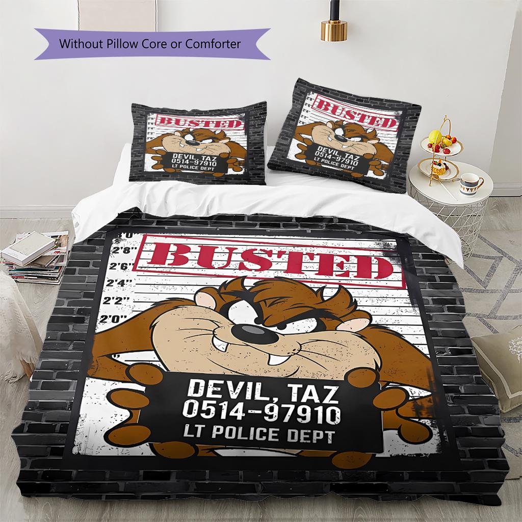 Tazmanian Devil Pattern Bedding,Quilt Set Quilt Cover Pillowcase Home Birthday Gift (1 * duvet cover + 2 * pillowcase, without core)