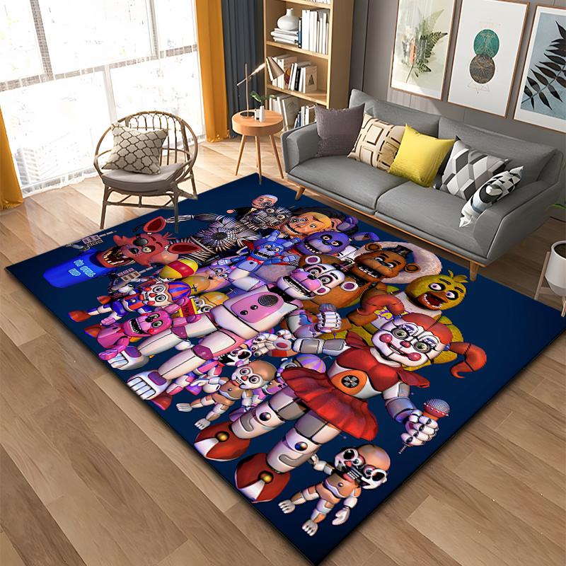 3D Ковер с рисунком FNAF-Five-nights-At-Freddys Большой ковер для гостиной, детской спальни, дивана, кухни Декор Нескользящий коврик Подарок