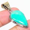 Natural Chrysoprase Gemstone 925 Solid Sterling Silver Gift Pendant 1.50" N9m30