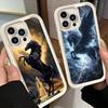 Чехол для телефона iPhone 17 Air 16E 15 16 Pro Max Черная Лошадь Скачущая Чехол 14 Plus 13 12 Mini Мягкий Силиконовый Fundas