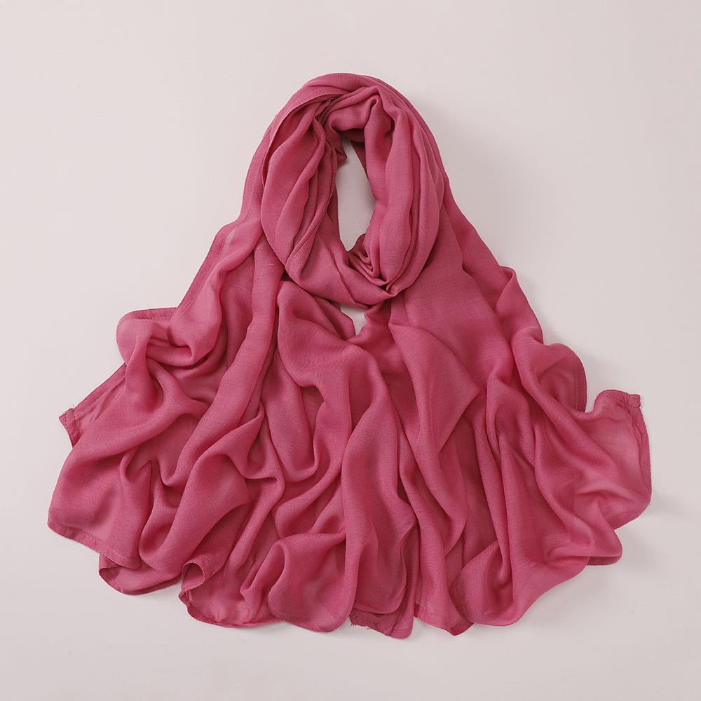 Soft Wide Edge Thin Modal Single Color Cotton Breathable Scarf Shawl Large Size 85 * 180CM
