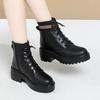 Модные женские ботинки челси высшего качества 6 см, большие размеры, новые, натуральная кожа, женская зимняя обувь, шерстяные ботинки в британском стиле, средние ботинки для женщин