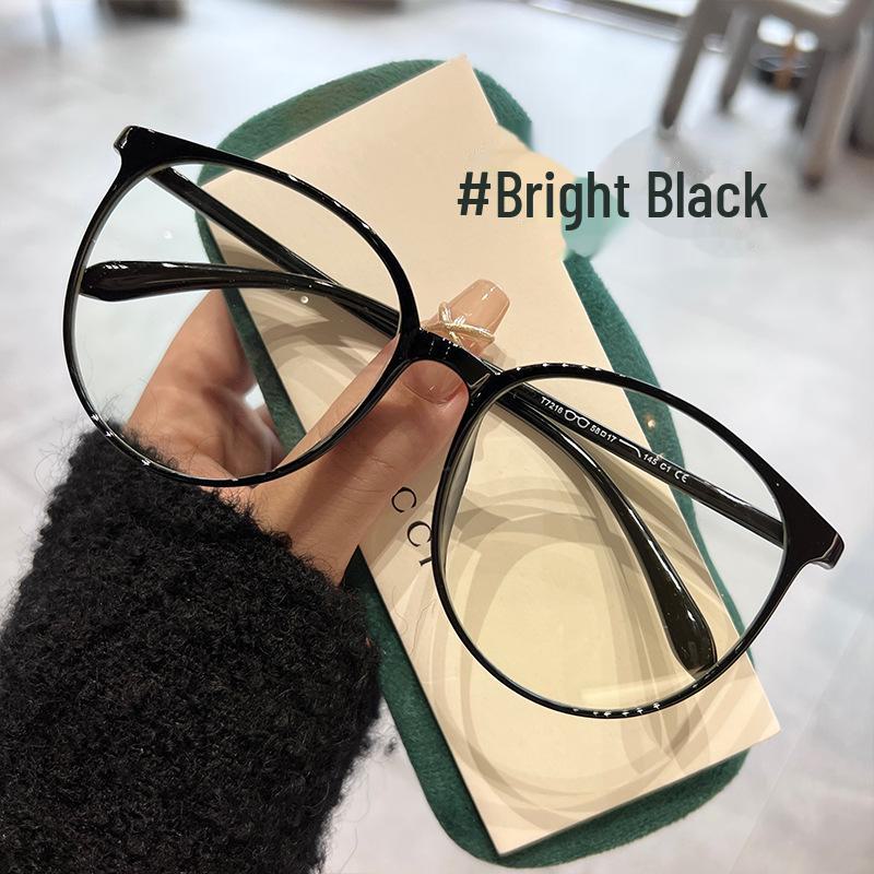 Корейские сверхлегкие матовые коричневые очки для женщин с крупными лицами, совместимые с диоптриями, идеально подходят для образов без макияжа