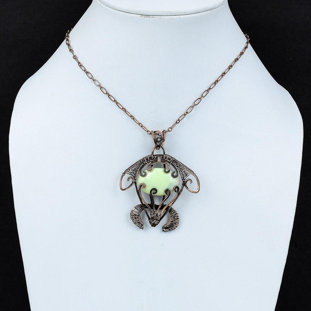 Подвеска из лимонного хризопраза, обернутая медной проволокой, подвеска в виде черепахи, ювелирное изделие ручной работы, подвеска из драгоценного камня, обернутая медной проволокой, ювелирное изделие для подарка