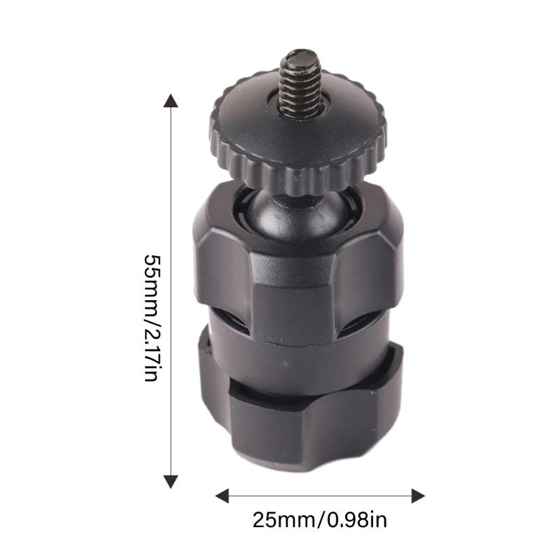 17mm Ball Socket To 1/4-20 Male Thread Adapter For Camera Mounts Phone Holders With 360 Degree Rotating Plastic Connector