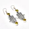 Citrine Gemstone Handmade 925 Silver Plated Jewelry Earring 2.08"