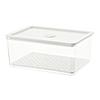 Plastic Stackable Food Storage Containers With Vented Lids And Tray For Refrigerator Produce Organizer Bins For Fridge Freezer Cabinet Kitch