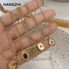 HangZhi 2021 новый корейский винтажный капля воды звезда круглый медведь овальный кулон ожерелье геометрический золотой цвет ювелирные изделия из титановой стали