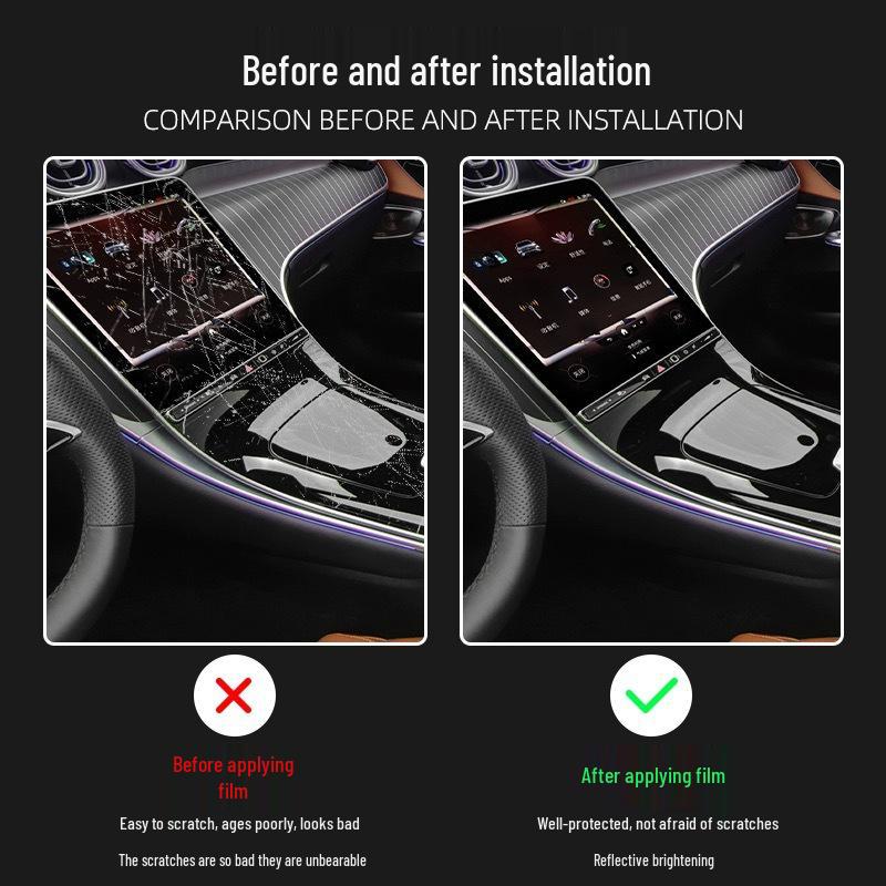 Пленка для салона BYD Seal 06 для 25 моделей: Защитная пленка для экрана навигации приборов, Наклейка на рычаг переключения передач и кондиционер, HD-TPU