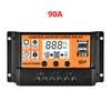 10A/20A/30A/40A/50A/60A/70A/80A/90A/100A автоматический ЖК-экран контроллер солнечной зарядки двойной USB регулятор солнечной панели 12V24V