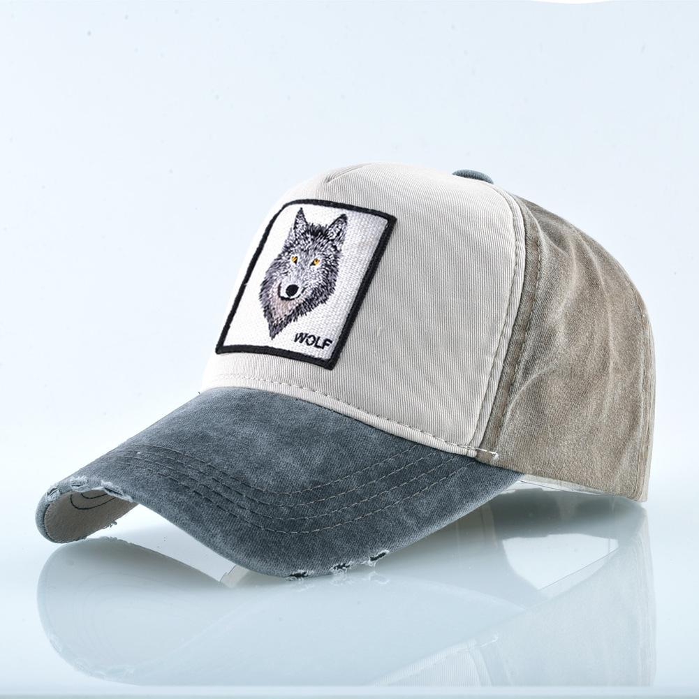 Кепка с вышивкой Животные нашивка Мужская Snapback Хип-хоп Папина кепка Женская Всесезонная Регулируемый козырек Кепка Винтаж Деним Бейсболка Минималистичная