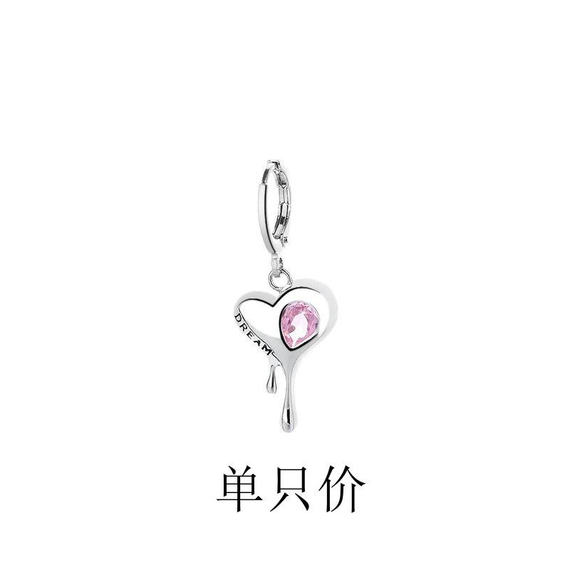 Серьги Love с розовыми бриллиантами Lava, тяжелые промышленные французские Ins, ретро-серьги с пряжкой в виде сердца персика