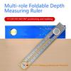 Multi-Angle Woodworking Marking Ruler 6-in-1 Foldable Alloy Depth Gauge With Bubble Level 15°-90° Adjustable Square Layout Tool