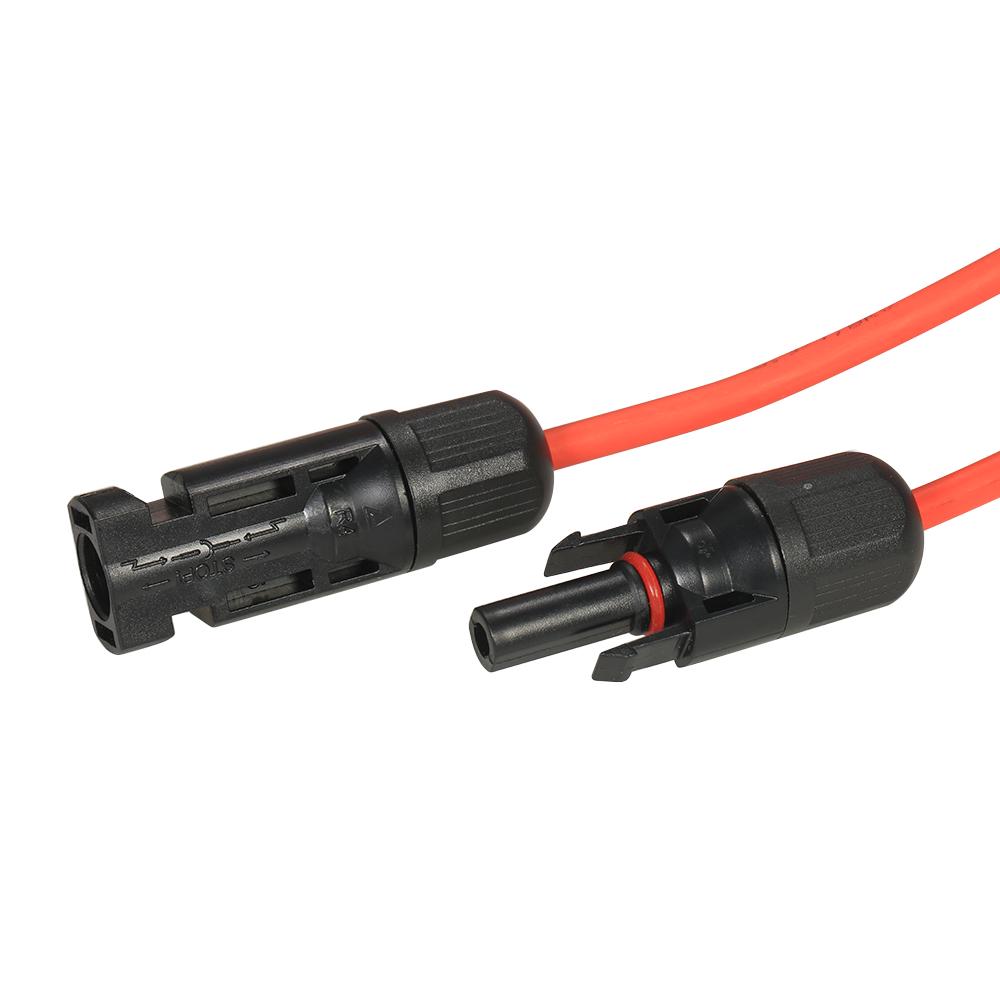 1 Pair 20 Feet Black + 20 Feet Red 10AWG Solar Panel Extension Cable Wire with Female and Male