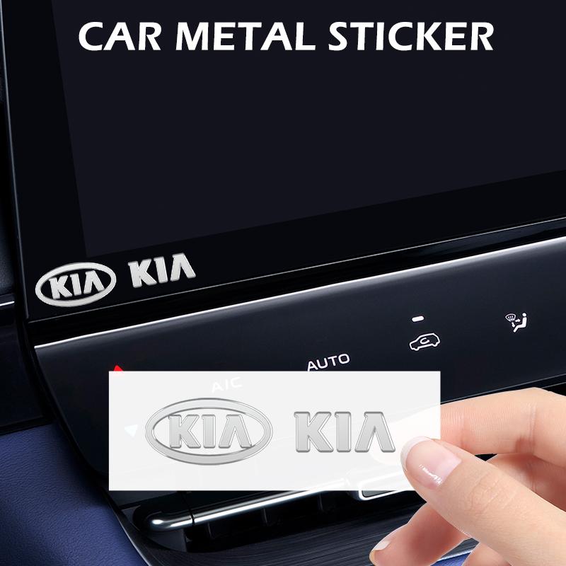 POZP2 4/10pcs 3D Metal Car Interior Dekoration Stickers Badges Auto Styling For Kia Picanto Rio Ceed Sportage K5 Cerato Sorento Soul