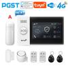 PGST PG-107 4G Tuya Беспроводная WIFI GSM Домашняя Система Оповещения С Камерами Безопасности Датчиком Движения Двери Датчиком Взломщика Alexa & Google