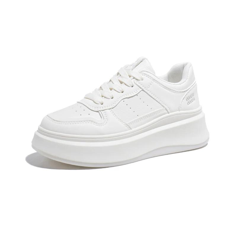 2025 Четыре сезона Новые женские универсальные модные кеды на платформе Увеличивающие рост Женская обувь для улицы Маленькие белые туфли