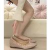 Pointed rivet single shoes women's French temperament outer wear willow laden shoes gentle nude flat shoes women's new models