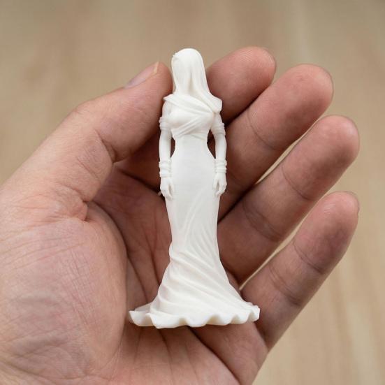 Винтажная статуэтка женщины с капюшоном-накидкой, 3D-печатная статуя безликой дамы в платье-рыбий хвост, украшение для дома и офиса