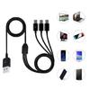 Многопортовый USB C кабель для синхронизации, 3-в-1 зарядный шнур с 3 штекерами Type-C для мобильных устройств