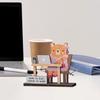 Yousheng Wooden Animal Ornament Capybara Bear Desk Companion Crying Animal Motivational Sign for Office Desk Decor Stress Relief